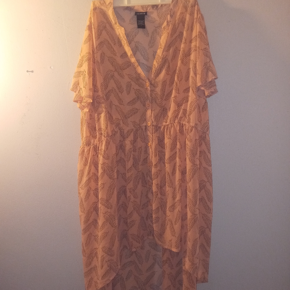 Torrid Lexie Babydoll Hi-Lo Feather Tunic